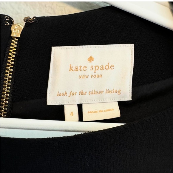 EUC Kate Spade Caution to the Wind boat neck flounce skirt dress in black. - Picture 2 of 5